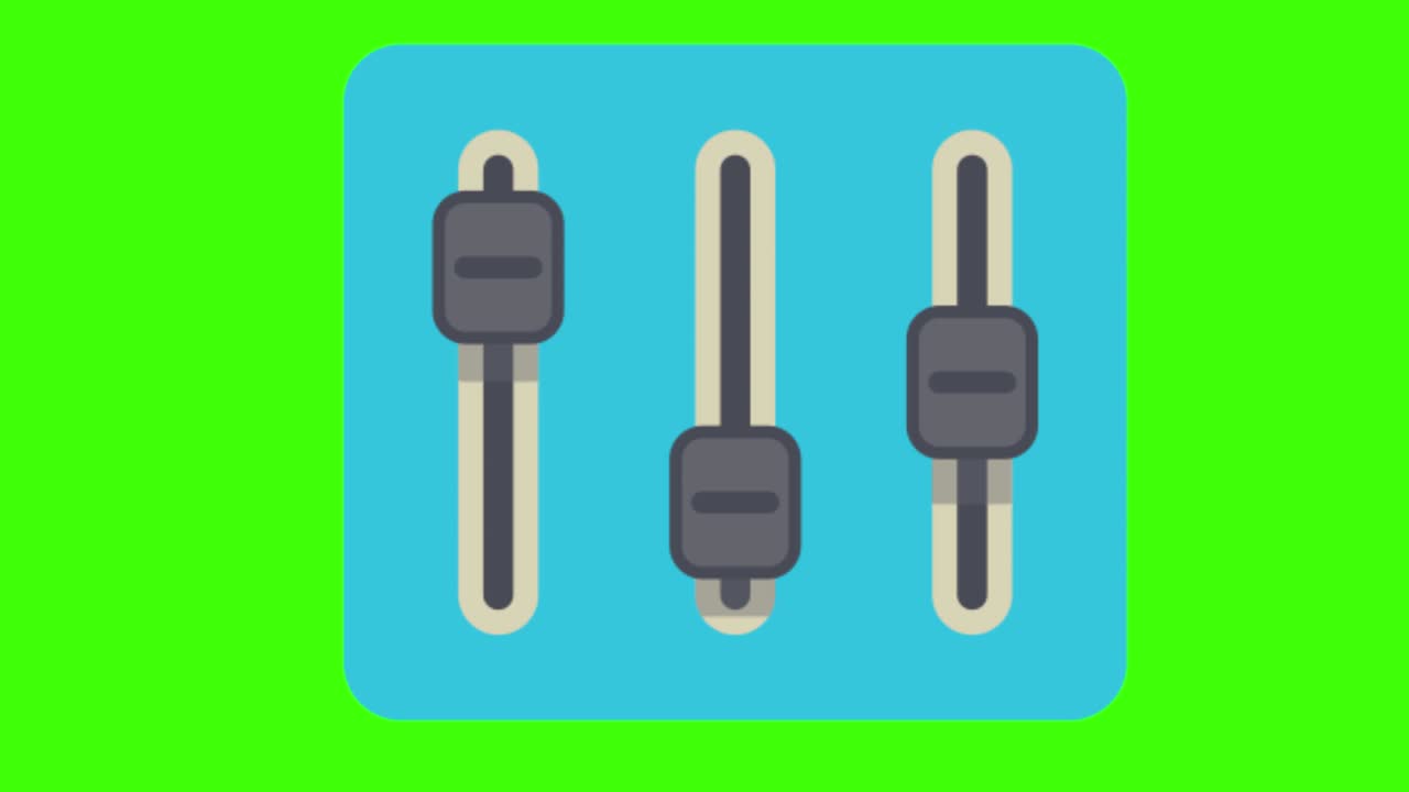 애니메이션 블루 레벨 테이블 혼합의 녹색 화면