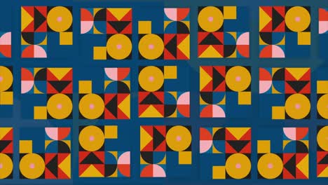 geometric pattern with squares, circles and triangles