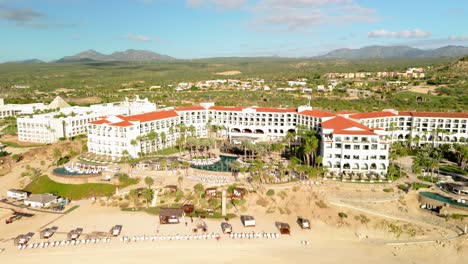 hilton los cabos beach and golf resort in cabo san lucas mexico near san josé del cabo trucking left drone view.