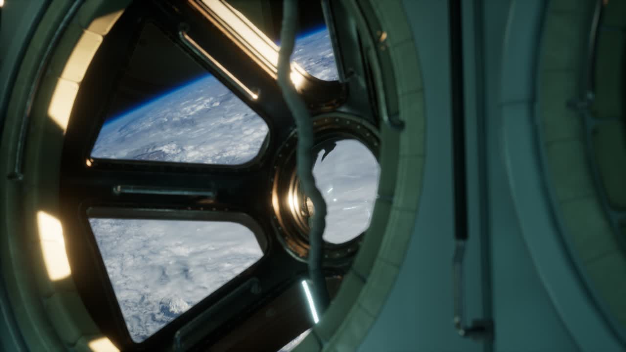 지구 근처 에서 운항 하는 국제 우주 정거장 에서  ⁇   ⁇  의 모습