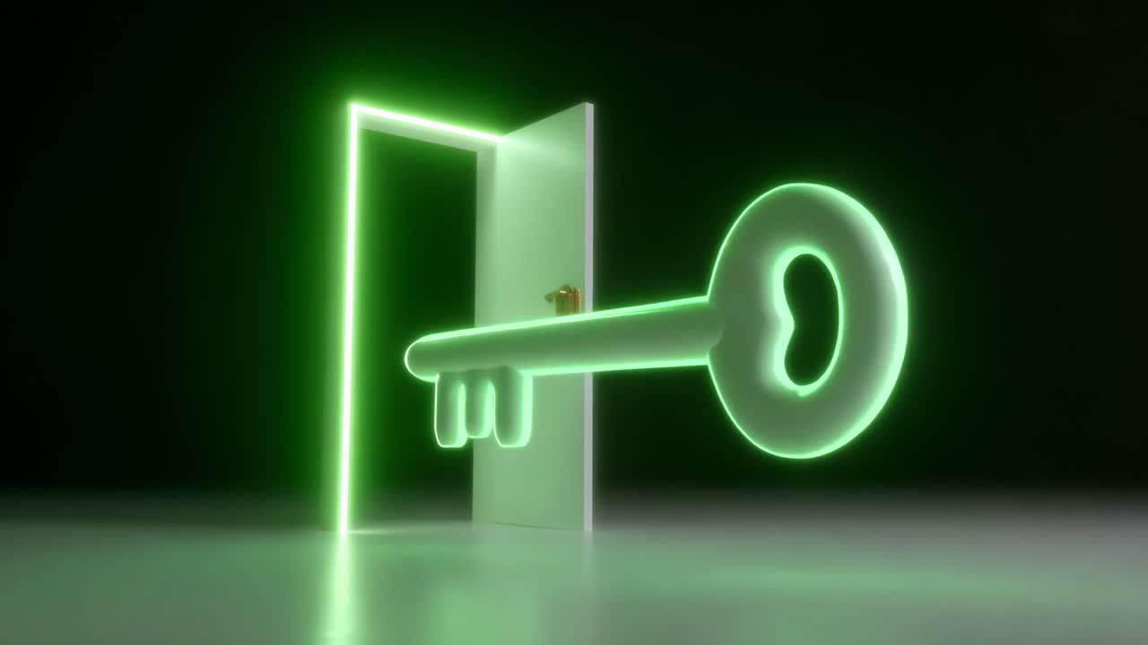 A Visually Striking Representation of a Key This Image Captures the Essence of Access and Opportunity Through a Brilliantly Lit Open Doorway, Signifying New Possibilities and Endless Potential for the Viewer