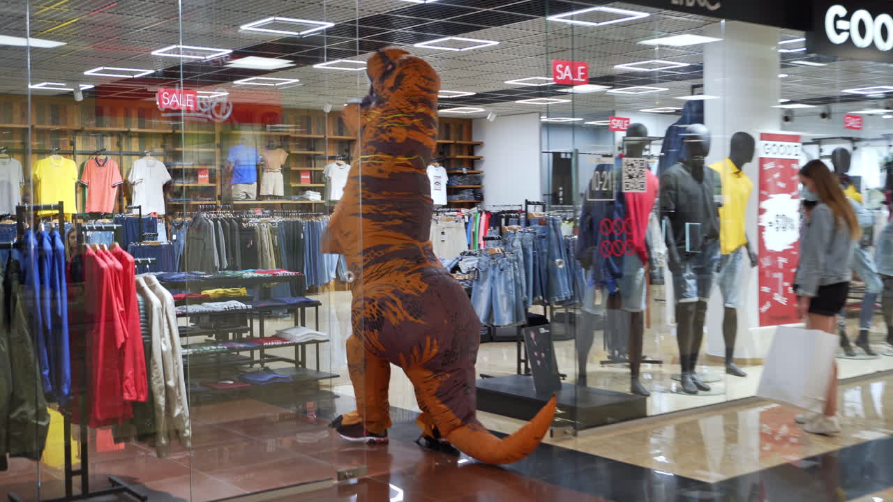 Dinosaur Costume in a Clothing Store