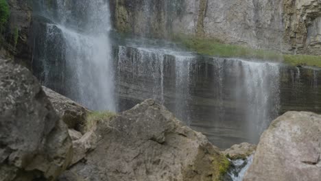majestic waterfall cascading over rocks