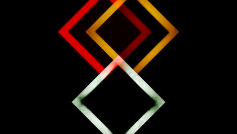 graphic pattern of rhombus shapes moving in the background in various directions.