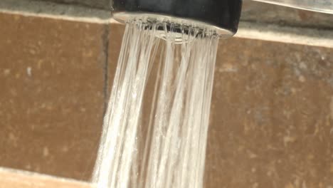 close-up of water flowing from a shower head