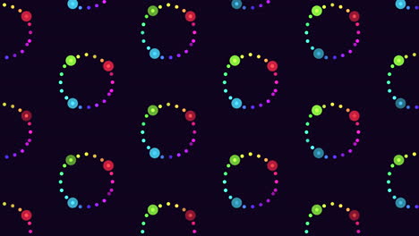 Colorful dot circle pattern on black background