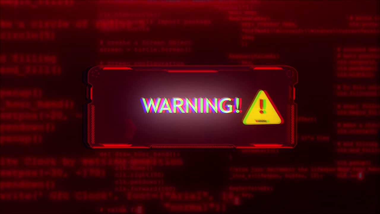 System hacking alert detected device infected computer animation pixel flicker software global
