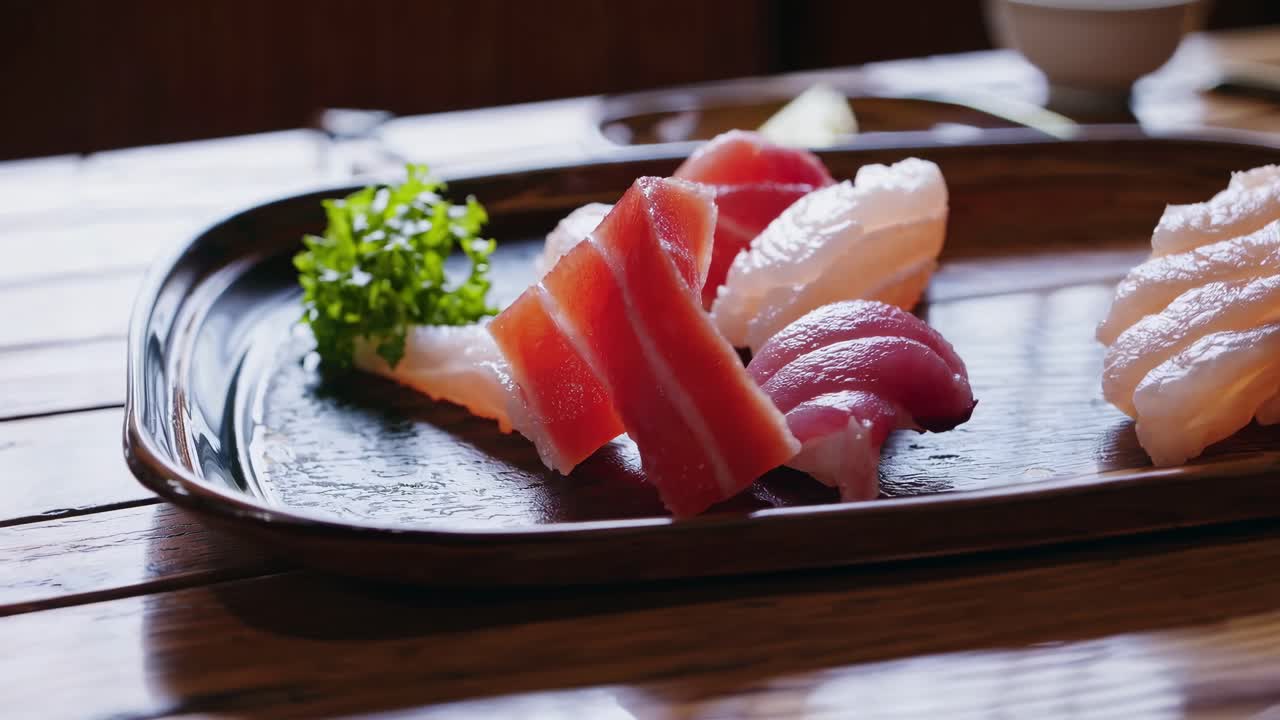delicioso plato de sushi sashimi