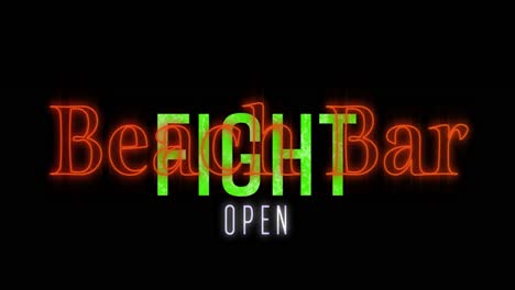 animation of beach bar open text over fight text