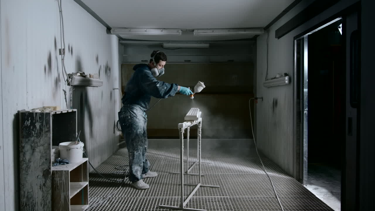 산업 환경에서 스프레이 페인팅 프로세스