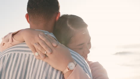 Sunset,-beach-or-couple-with-vacation