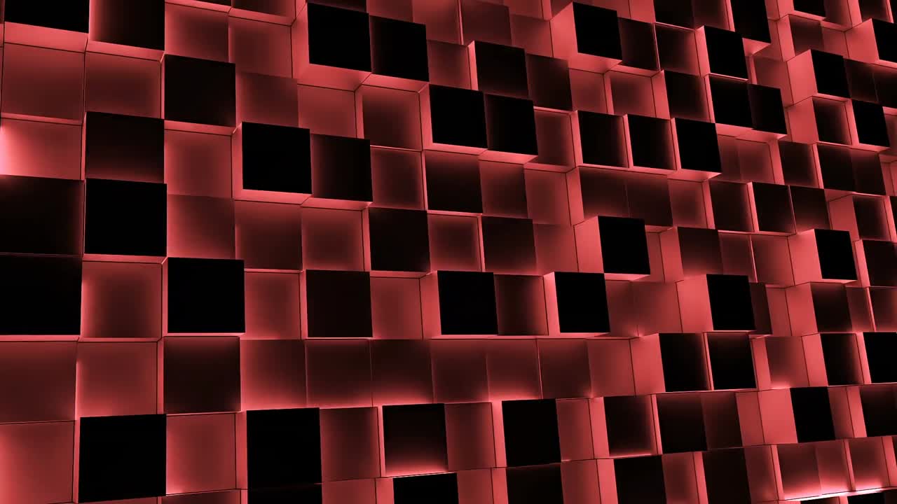 красные освещенные блоки движутся внутрь и наружу