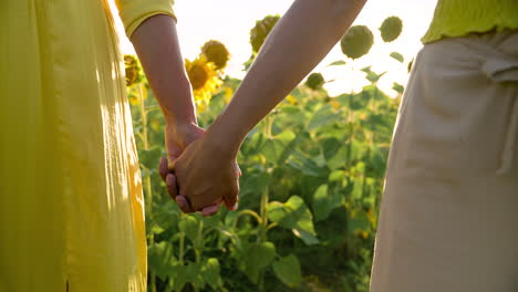 Frauen-In-Einem-Sonnenblumenfeld