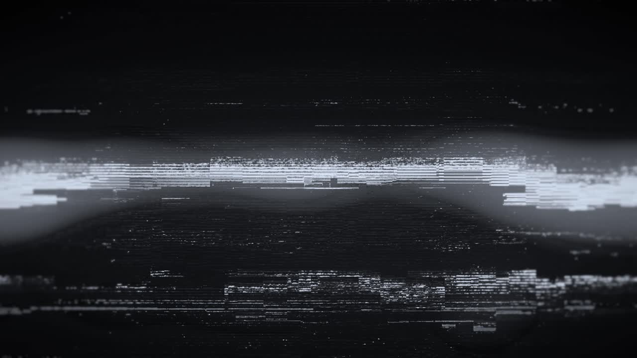 Digital Glitch Static Noise on Black Screen