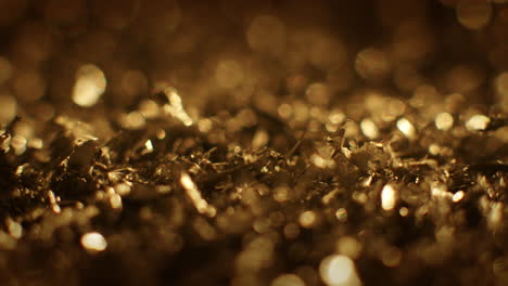 golden color metal fillings close-up shot