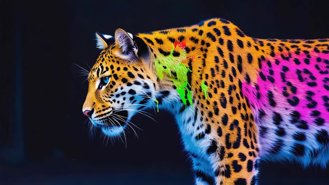 Colorful Jaguar Portrait