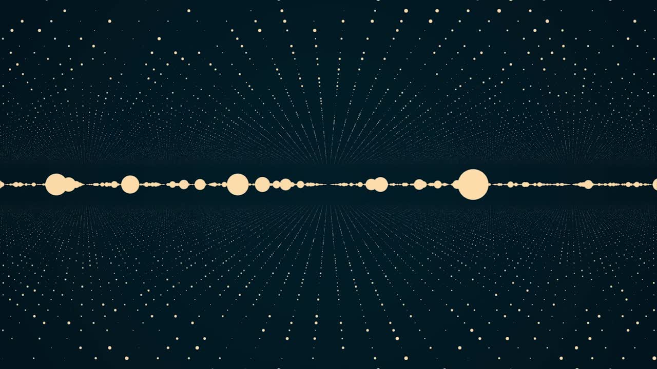 추상적인 공간 배경, 기하학적 표면, 선 및 점, 추상적인 터널 그리드, 추상적 입자 배경, 추상 스피럴 회전 입자 배경을 통해 날아가는 카메라