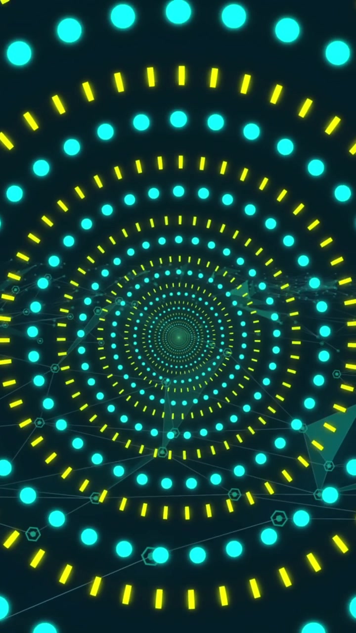Animazione di forme in movimento su sfondo nero
