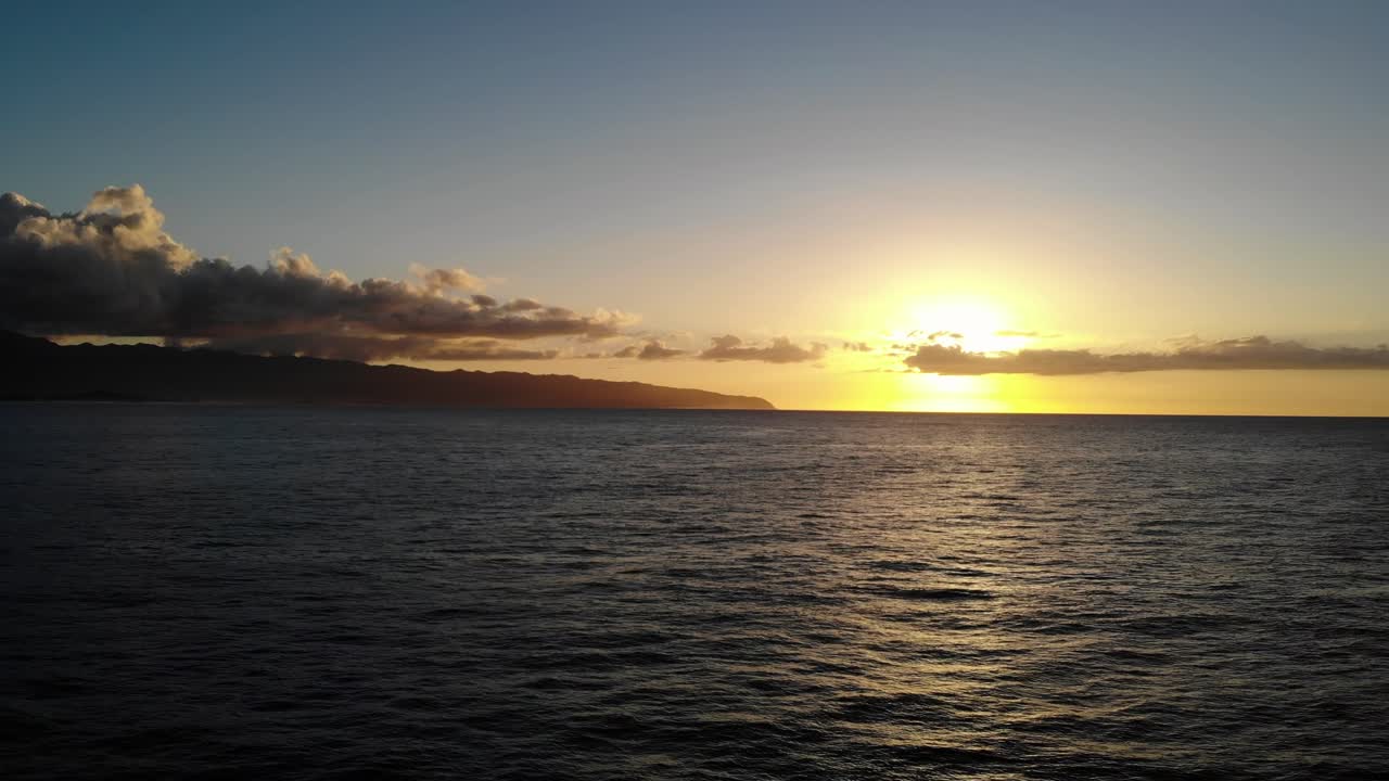 A sunset over the north shore of Oahu, Hawaii.