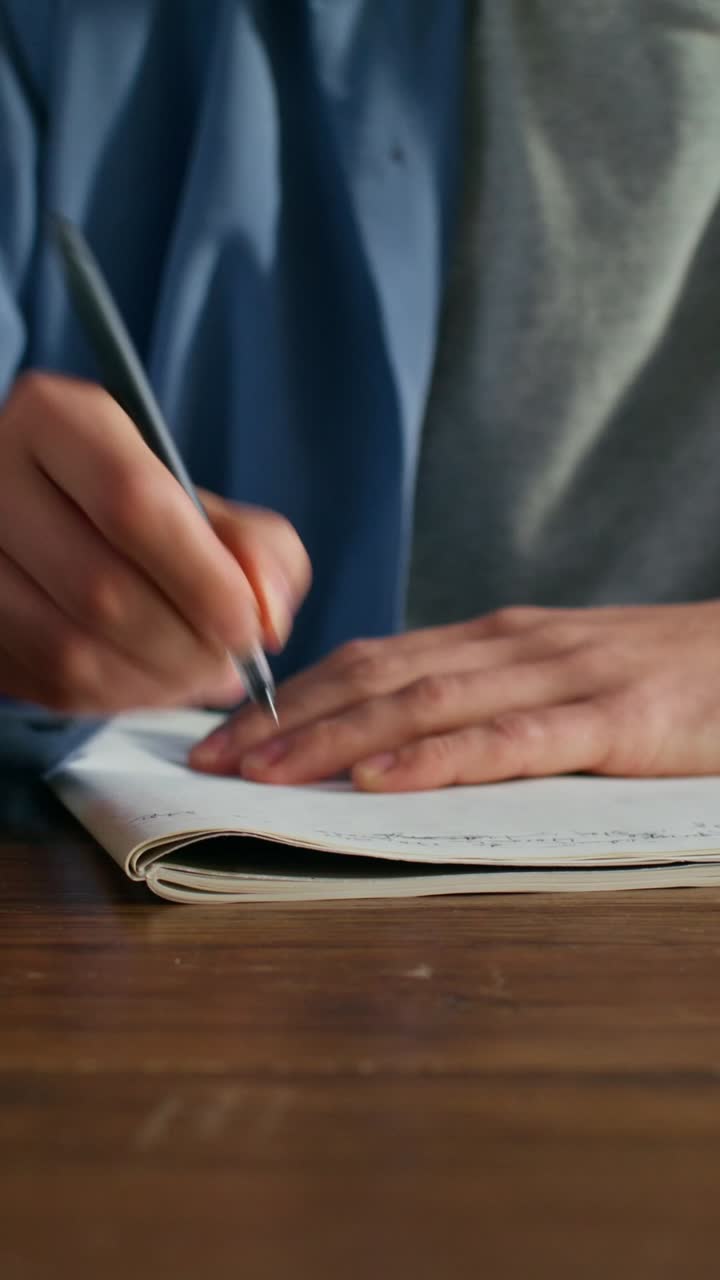 Persona che scrive in un taccuino