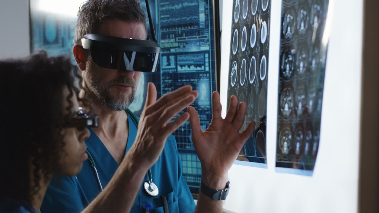 Medical Professionals Using VR Headset to Analyze Medical Images ...