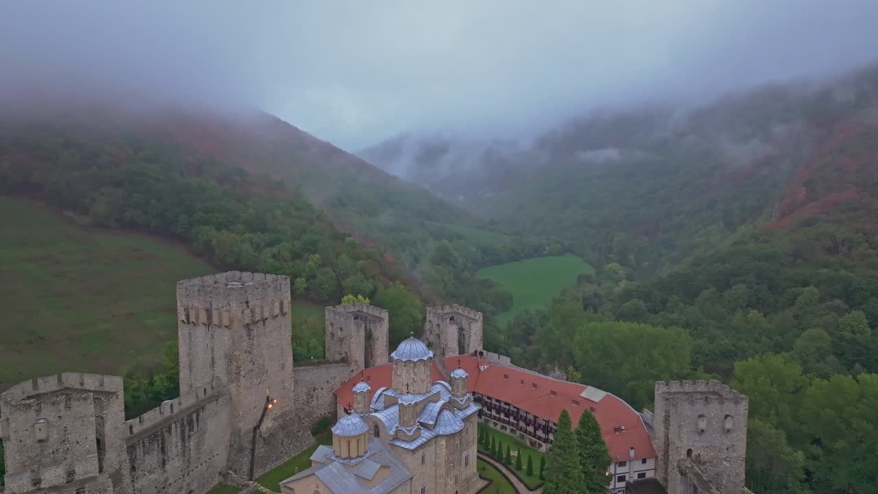 Manasija Monastery and Fortress: A Drone View in Serbia’s Hills