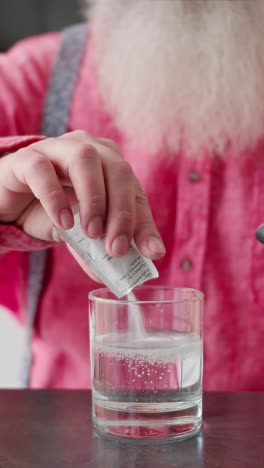 elderly man preparing medication