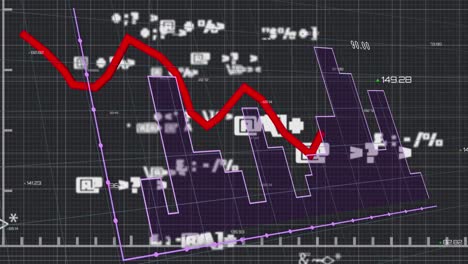 Animation-of-graphs-and-icons-over-black-background