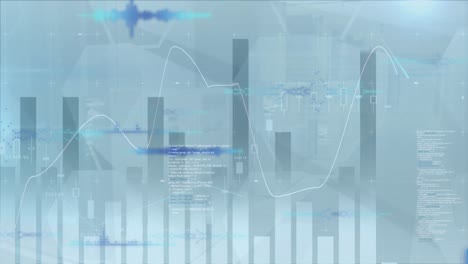 Animation-of-financial-data-processing-and-statistics-over-cityscape