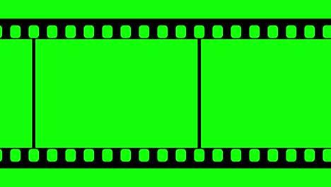 35mm film strip moveing on green screen background. seamless loopable video footage on white screen. abstract film strip design template.