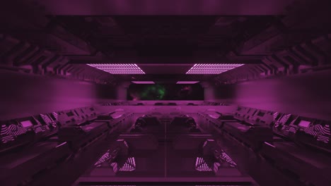 purple neon futuristic spaceship corridor