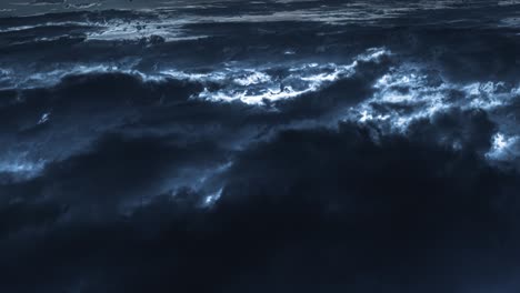 the dark blue clouds stream in the evening sky. time lapse