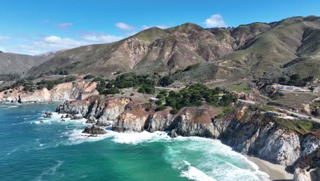 vistas costeras en la autopista 1 en california estados unidos