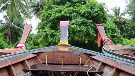 longtail boat in tropical setting