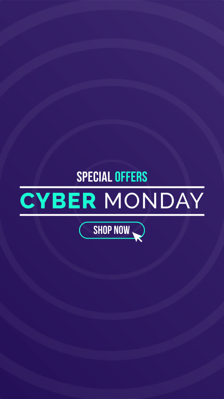 una animación de un diseño plano paquete de pancartas de cyber monday