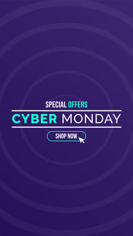 una animación de un diseño plano paquete de pancartas de cyber monday