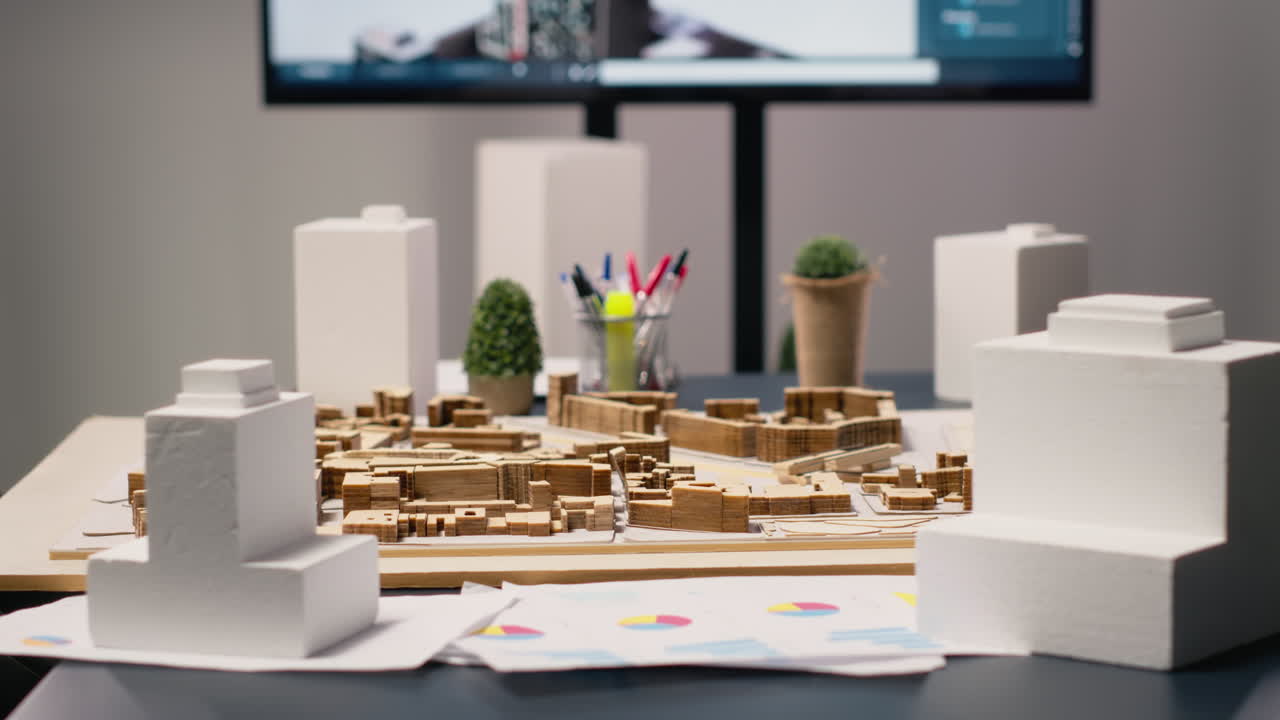 Vertical Video Empty corporate office serving as an innovation hub for property developers