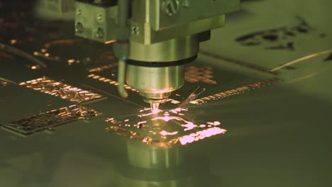 cnc laser cutting of metal, modern industrial technology.