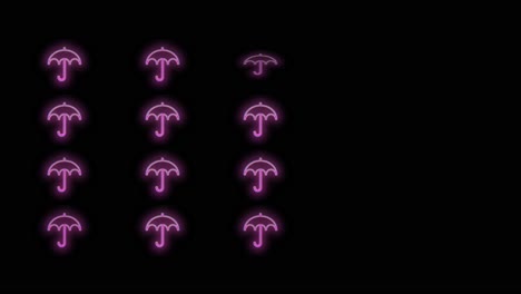 Pulsing-pink-umbrella-pattern-with-neon-light-in-casino-style