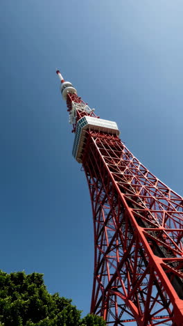tokyo tower against a clear blue sky