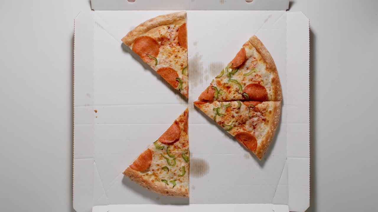 Circle Of Pizza Is Eaten Up From The Papper Box