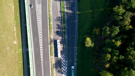 overhead view of traffic flow