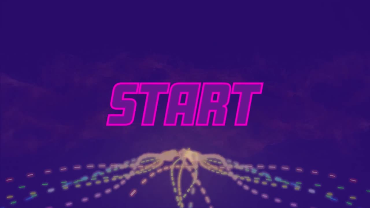 animación de usted comience sobre luces de colores en fondo azul