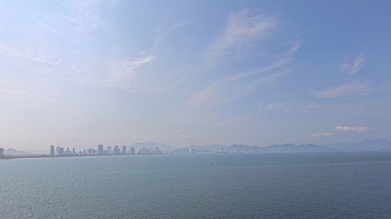 City skyline on the coast