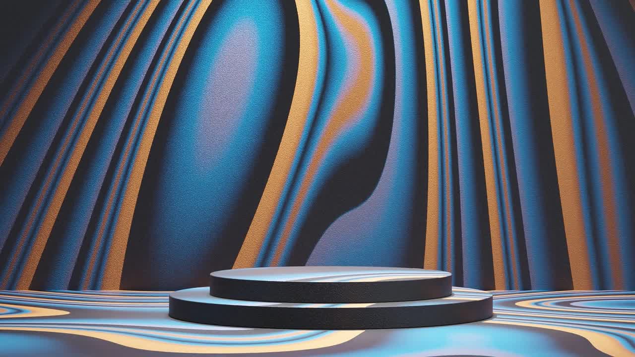 exhibición de productos para venta de comercio electrónico descuento con fondo líquido animación de renderización 3d efecto hippies psicodélico de los años 70