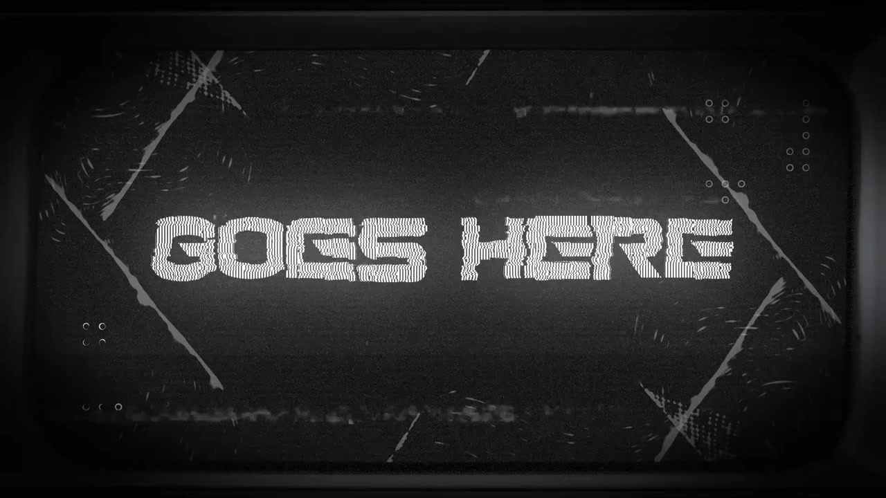 Glitchy Retro Text Overlay Template with Digital Distortion Effects