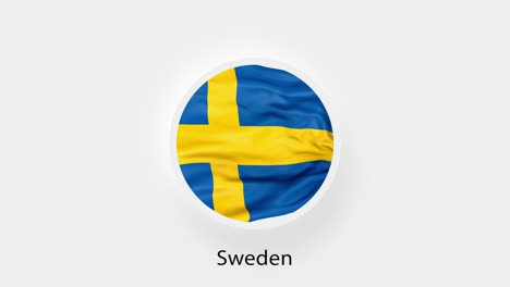bucle de la bandera circular de suecia. bandera nacional animada de suecia. el movimiento realista de la bandera de suecia. 4k