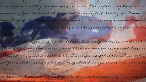 Written-constitution-of-the-United-States-and-flag-4k