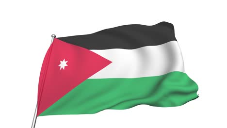flag of jordan in the wind (alpha channel, semi-transparent, loopable)