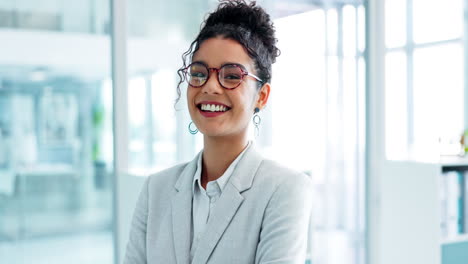 Face,-business-and-woman-with-a-smile